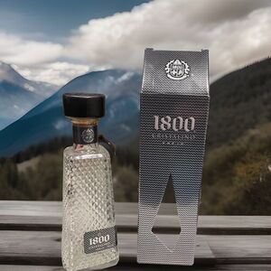 1800 in the box empty Cristalino Anejo empty bottle